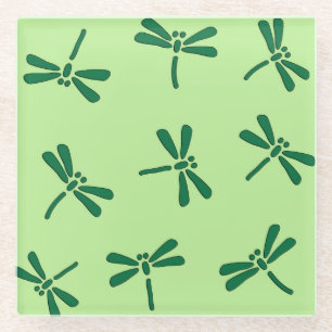 Japanisches Drachenmuster, Light Jade Green Glasuntersetzer