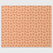 Japanisches Drachenmuster, Mandarin Orange Geschenkpapier (Flach)