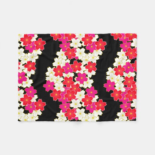 japanisches Druckdesign - Kimono-Muster Fleecedecke (Vorderseite (Horizontal))