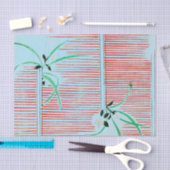 JAPANISCHES DRUCKPATTERPAPIER IN LICHT BLAU SEIDENPAPIER (Handwerk)