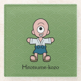 Japanisches Ein-Mit Augen Kind: Cartoon Yokai Glasuntersetzer