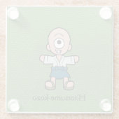 Japanisches Ein-Mit Augen Kind: Cartoon Yokai Glasuntersetzer (Rückseite)