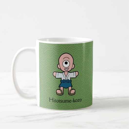 Japanisches Ein-Mit Augen Kind: Cartoon Yokai Kaffeetasse (Links)