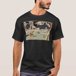 Japanisches Eis-Fischen, das C. 1800's malt T-Shirt