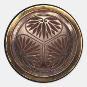 Japanisches Emblem (Kamon) Runder Aufkleber (Vorderseite)
