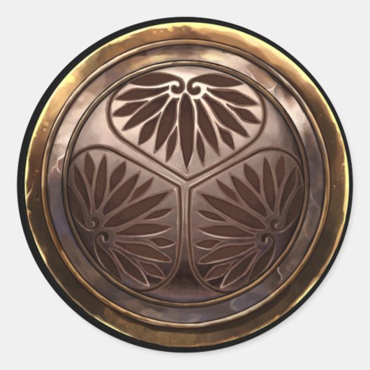 Japanisches Emblem (Kamon) Runder Aufkleber (Vorderseite)