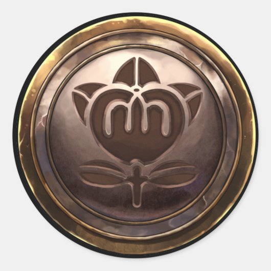 Japanisches Emblem (Kamon) Runder Aufkleber (Vorderseite)