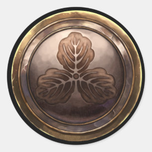 Japanisches Emblem (Kamon) Runder Aufkleber