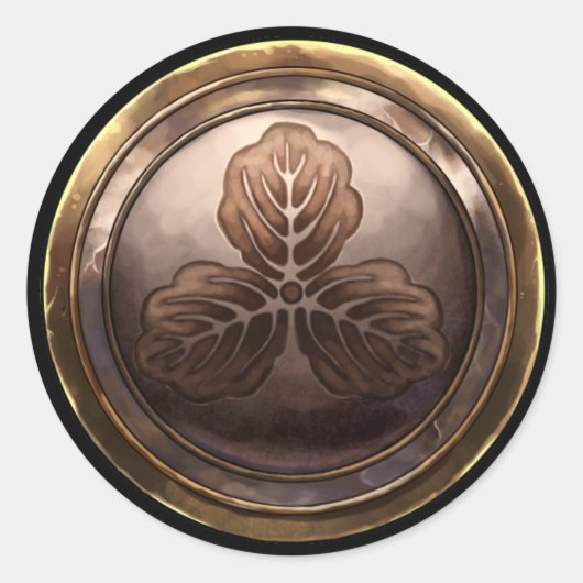 Japanisches Emblem (Kamon) Runder Aufkleber (Vorderseite)
