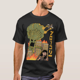 Japanisches Essen Brokkoli Angriff Kaiju Anime T-Shirt