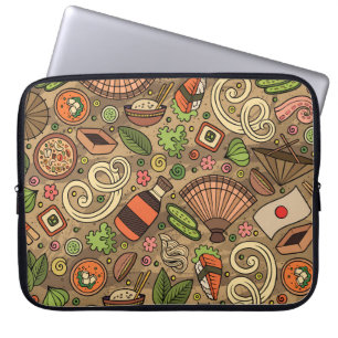 Japanisches Essen: Cute Hand Drawn Laptopschutzhülle