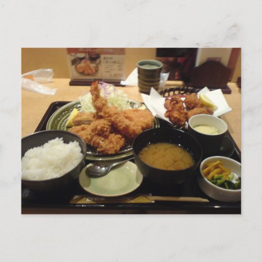 Japanisches Essen - Katsudon Poscard Postkarte (Vorderseite)
