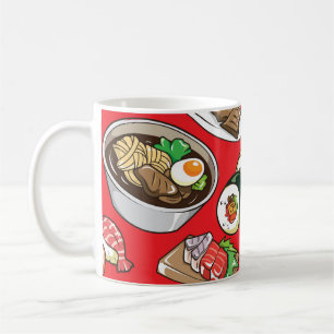 Japanisches Essen: Nahtloses kulturelles Muster Kaffeetasse