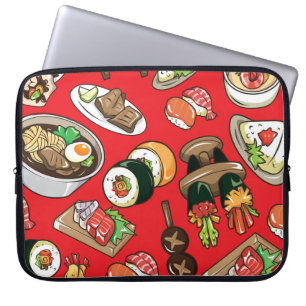 Japanisches Essen: Nahtloses kulturelles Muster Laptopschutzhülle