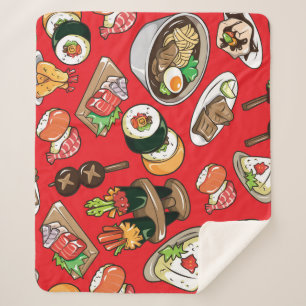 Japanisches Essen: Nahtloses kulturelles Muster Sherpadecke