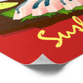 Japanisches Essen Sushi Black Poster (Ecke)
