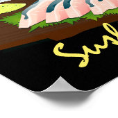 Japanisches Essen Sushi Black Poster (Ecke)