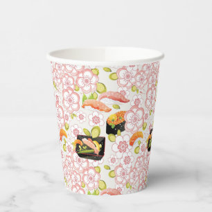 Japanisches Essen: Sushi Muster 2 Pappbecher