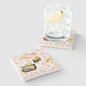 Japanisches Essen: Sushi-Muster 2 Steinuntersetzer (Seitenansicht)