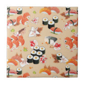 Japanisches Essen: Sushi-Muster 3 Fliese (Vorderseite)