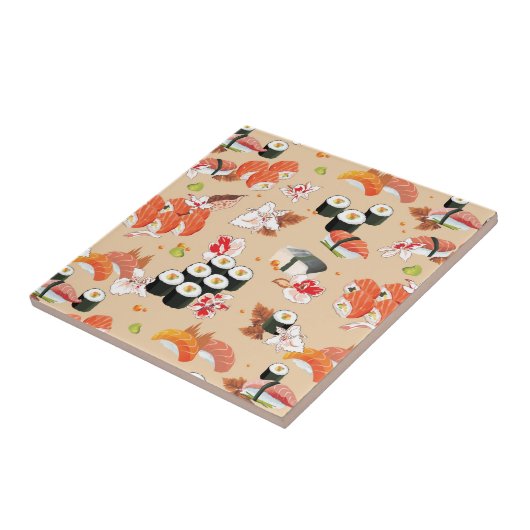 Japanisches Essen: Sushi-Muster 3 Fliese (Seite)