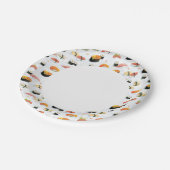 Japanisches Essen: Sushi-Muster Pappteller (Schrägansicht)