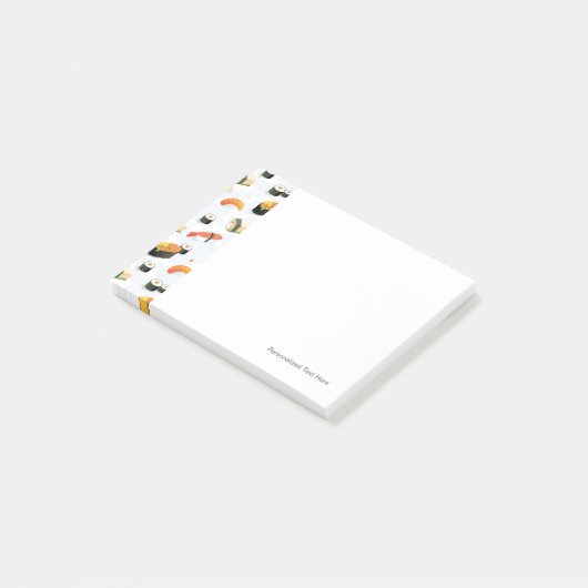 Japanisches Essen:Sushi-Muster Post-it Klebezettel (angewinkelt)