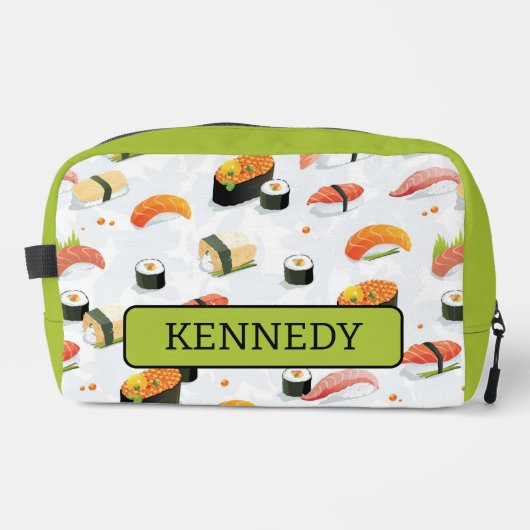 Japanisches Essen: Sushi Muster Waschbeutel (Vorderseite)