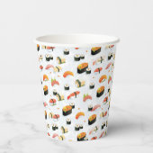 Japanisches Essen: Sushi Pattern Pappbecher (Rückseite)
