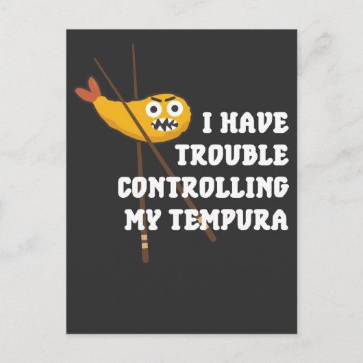 Japanisches Essen Tempura Chopsticks Fried Shrimps Postkarte (Vorderseite)