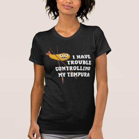 Japanisches Essen Tempura Chopsticks Fried Shrimps T-Shirt (Vorderseite)