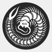 Japanisches Familienwappen-Centipede Runder Aufkleber (Vorderseite)