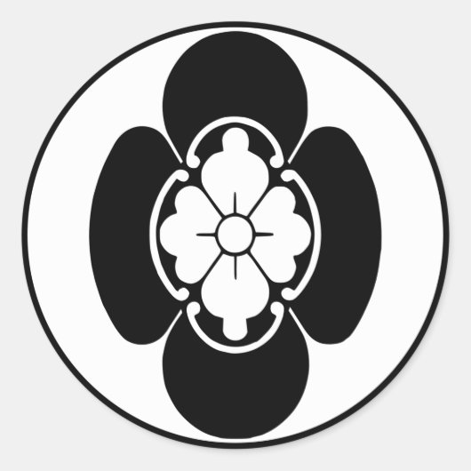 Japanisches Familienwappen (KAMON) der Hotta Runder Aufkleber (Vorderseite)