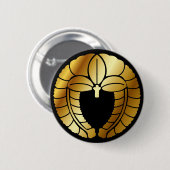 Japanisches Familienwappen (KAMON) Symbol Button (Vorne & Hinten)