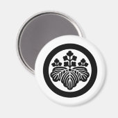 Japanisches Familienwappen KAMON Symbol Magnet (Vorderseite/Rückseite)