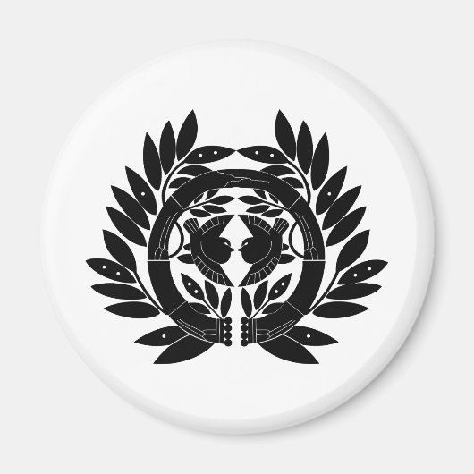 Japanisches Familienwappen KAMON Symbol Magnet (Vorne)