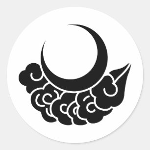 Japanisches Familienwappen KAMON Symbol Runder Aufkleber