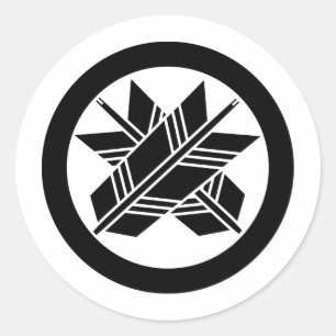Japanisches Familienwappen KAMON Symbol Runder Aufkleber