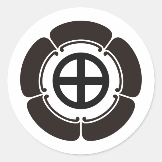 Japanisches Familienwappen KAMON Symbol Runder Aufkleber (Vorderseite)