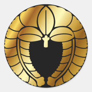 Japanisches Familienwappen (KAMON) Symbol Runder Aufkleber