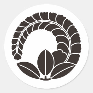 Japanisches Familienwappen KAMON Symbol Runder Aufkleber