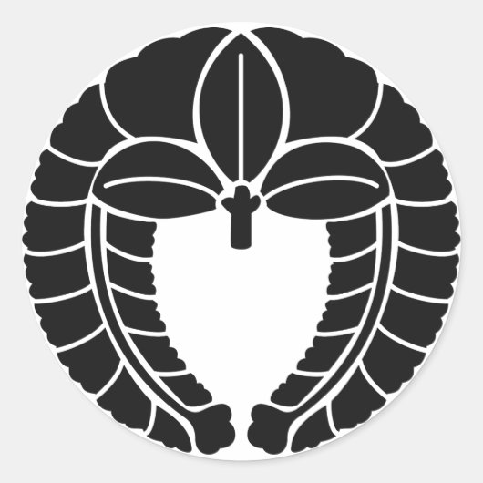 Japanisches Familienwappen (KAMON) Symbol Runder Aufkleber (Vorderseite)
