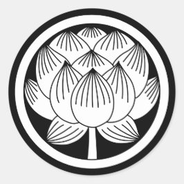 Japanisches Familienwappen-Lotus Runder Aufkleber