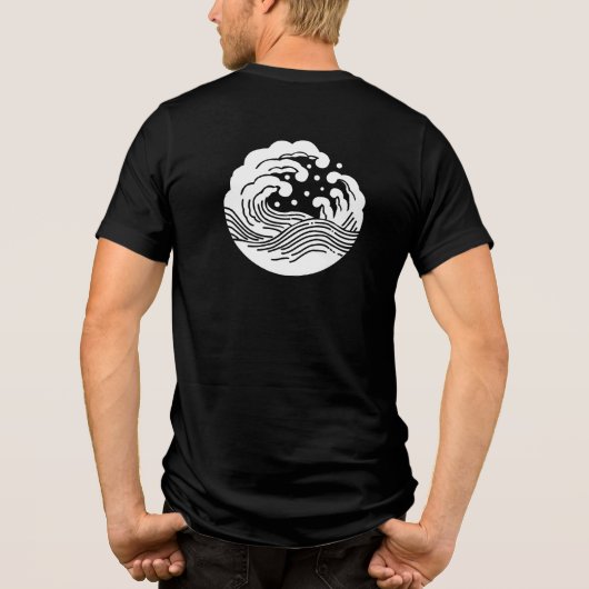Japanisches Familienwappen-Wave Tri-Blend Shirt (Rückseite)