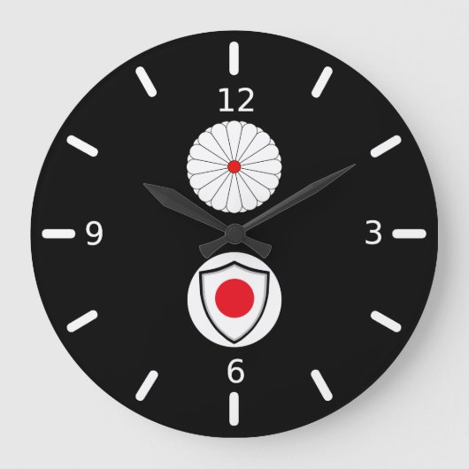 japanisches Flaggenemblem Große Wanduhr (Vorderseite)