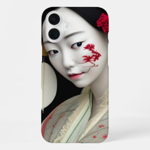 Japanisches Floral Geisha Rot Gold Fantasy Art Pos iPhone 16 Plus Hülle