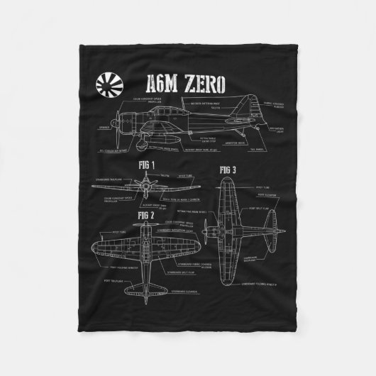 Japanisches Flugzeug Zero Fighter aus dem Zweiten Fleecedecke (Vorderseite)