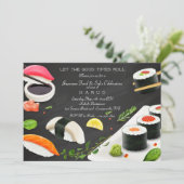 Japanisches Food Sushi-Party Einladung (Stehend Vorderseite)