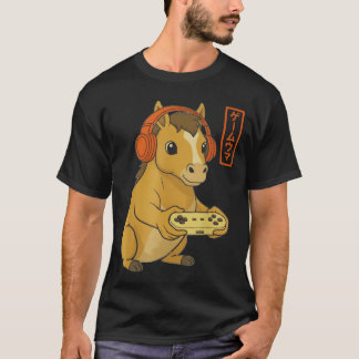 Japanisches Gamer-Pferd Kunst Männer Frauen Junge  T-Shirt