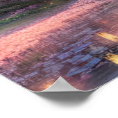 Japanisches Gasthaus im warmen Glühen des Sonnenun Poster (Ecke)